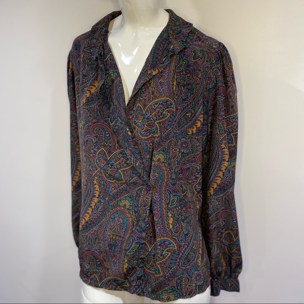 Paisley collard shirt Paula Saker